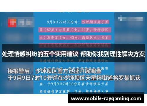 处理情感纠纷的五个实用建议 帮助你找到理性解决方案