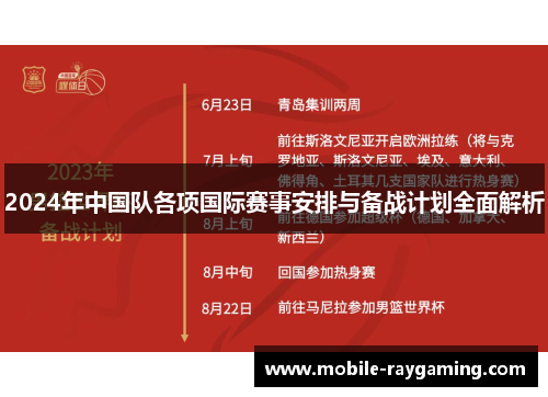 2024年中国队各项国际赛事安排与备战计划全面解析
